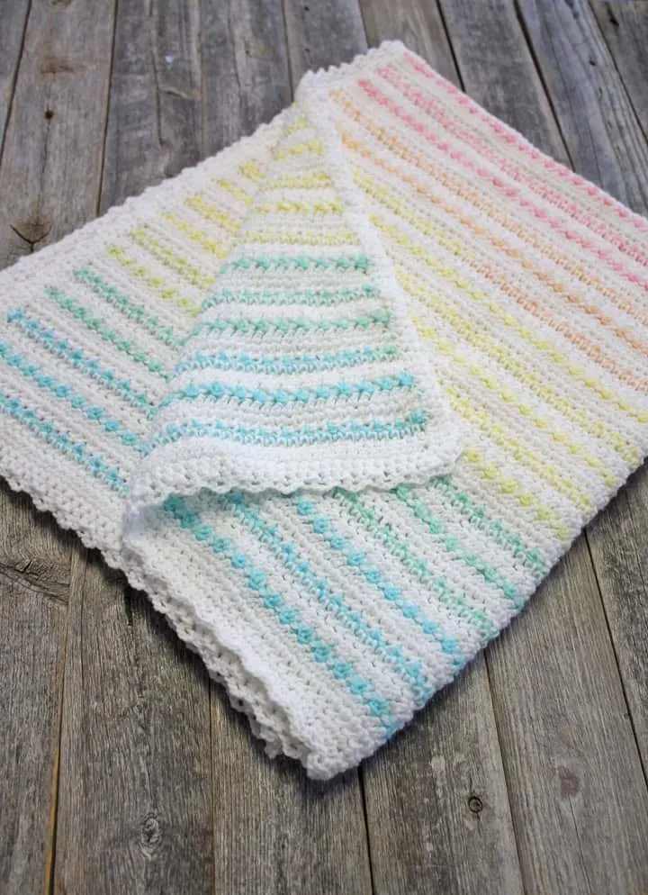 icing on top crochet baby blanket DK yarn pattern