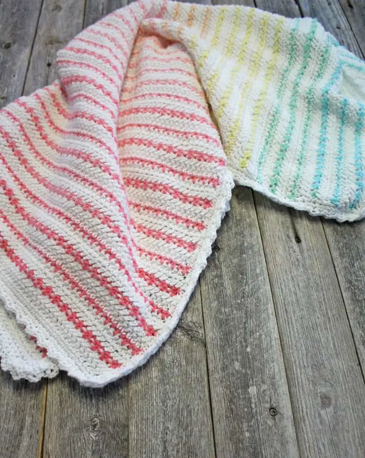 icing on top crochet baby blanket DK yarn pattern