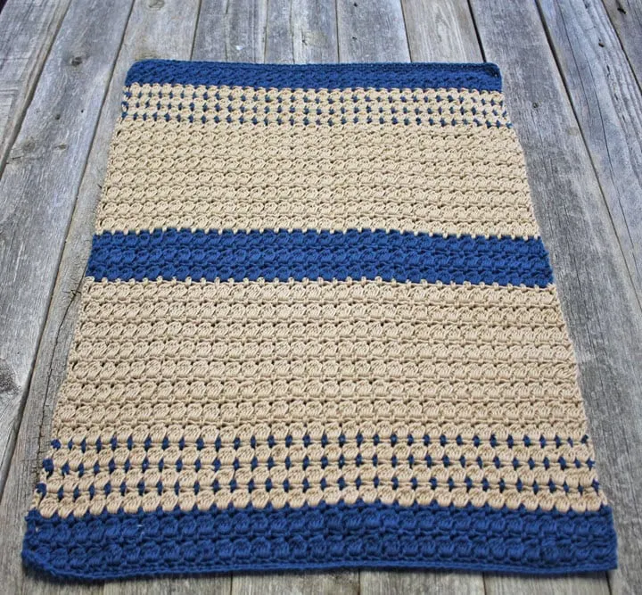 Carmel tea towel laid out crochet pattern