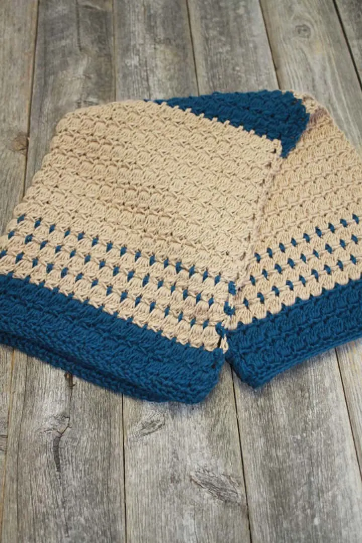 finished Carmel tea towel crochet pattern 