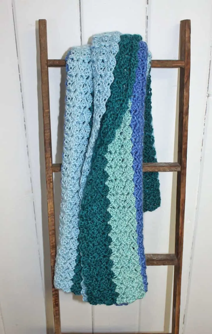 4 color stripe tulip stitch crochet baby blanket pattern