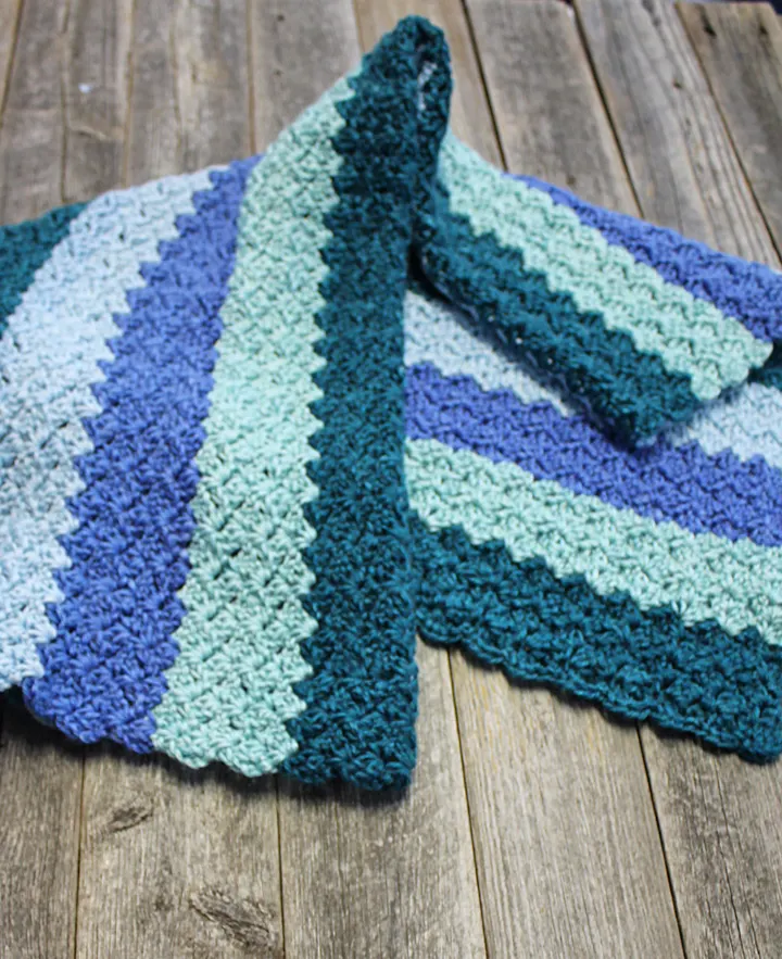 4 color stripe baby blanket pattern tulip stitch crochet