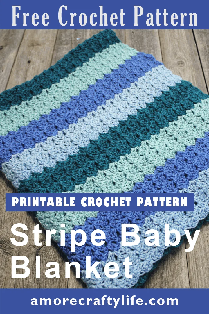 4 color stripe tulip stitch crochet baby blanket pattern