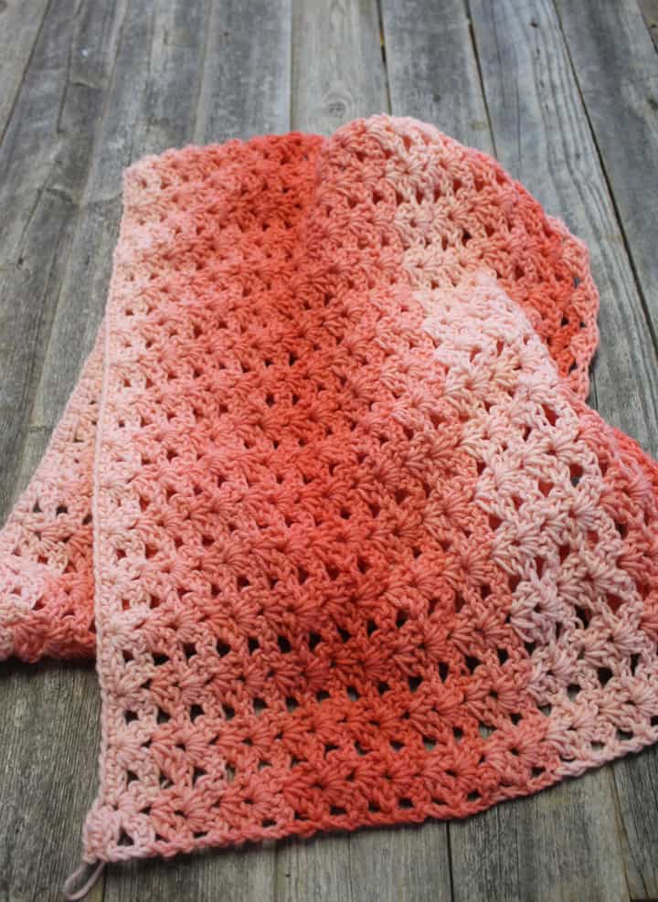 coral gradient throw crochet blanket pattern ombre free