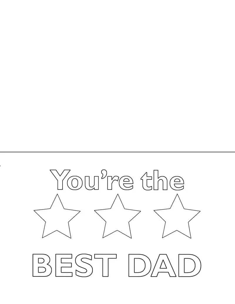 printable you're the best dad card to color