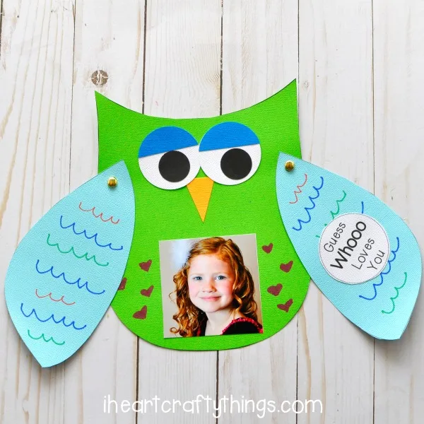paper owl card for Father's Day craft