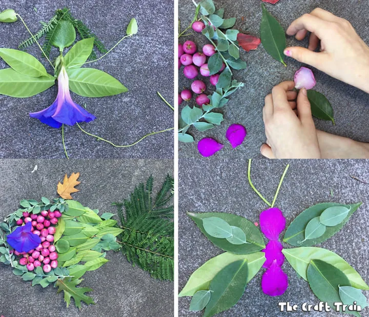 garden nature art- nature kids craft - kid crafts - amorecraftylife.com #preschool #craftsforkids #crafts #kidscraft