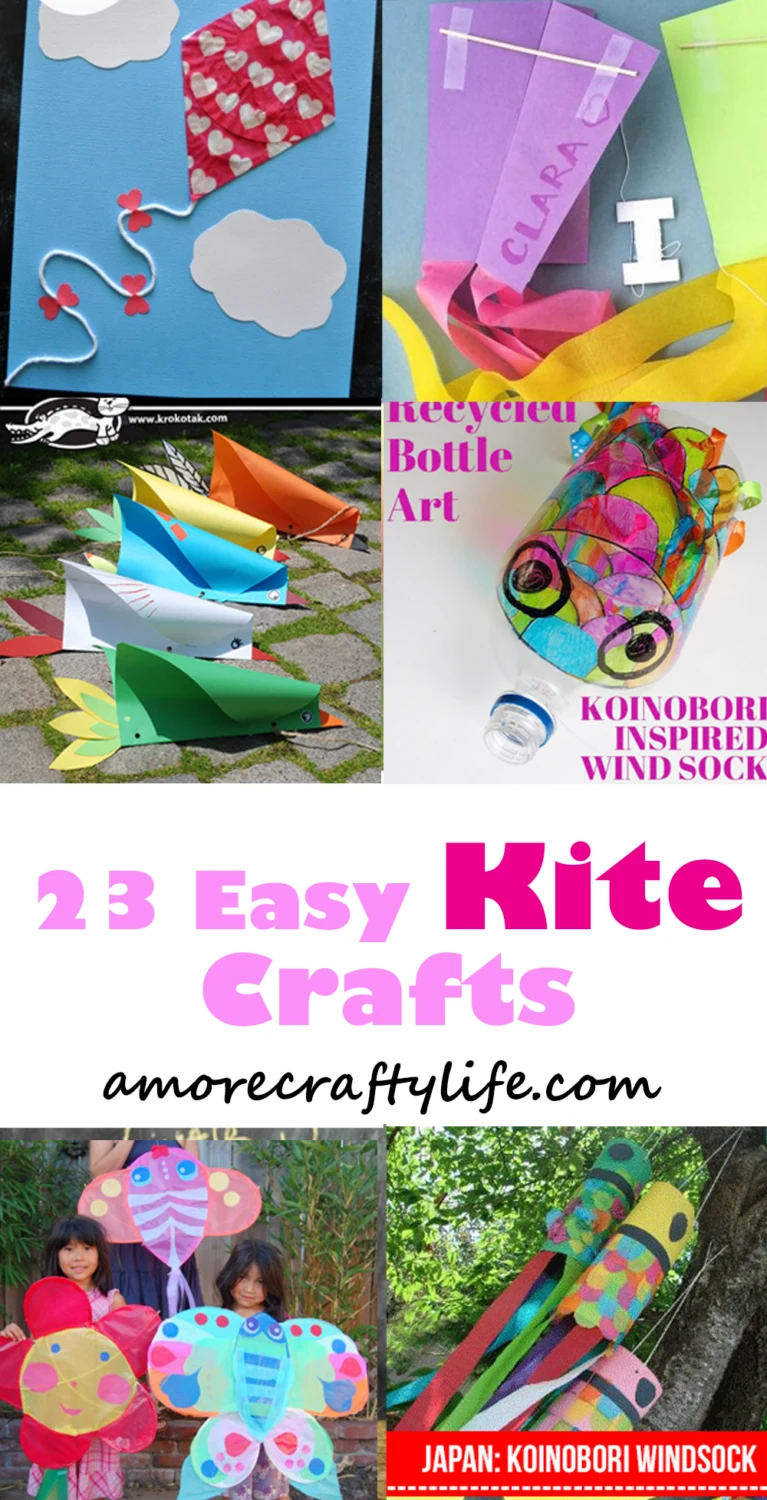 kite crafts for kids- spring kid crafts- kid crafts - amorecraftylife.com #preschool