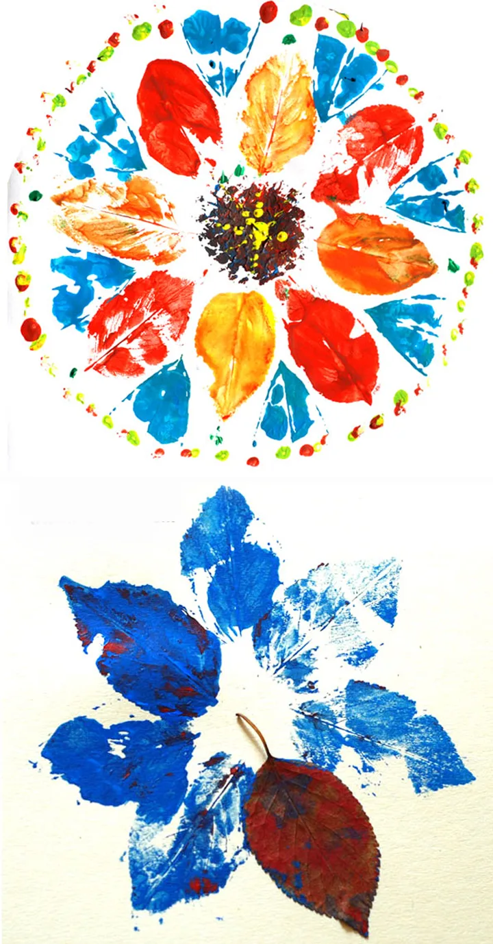 leaf mandala - nature kids craft - kid crafts - amorecraftylife.com #preschool #craftsforkids #crafts #kidscraft