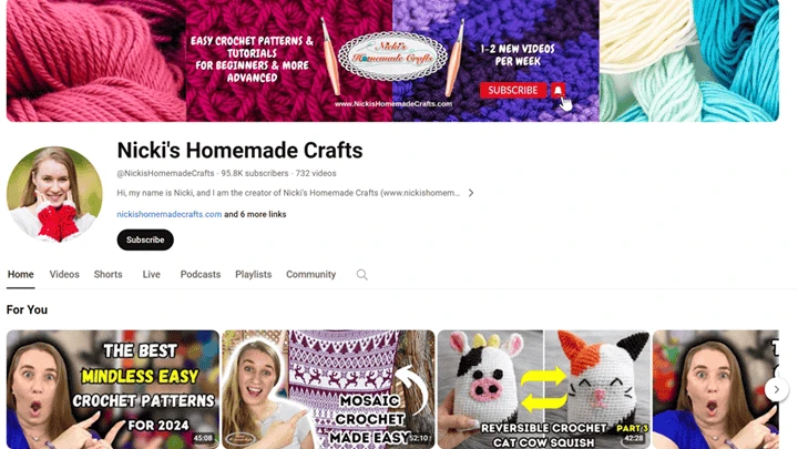graphic of Nicki's Homemade Crafts YouTube channel