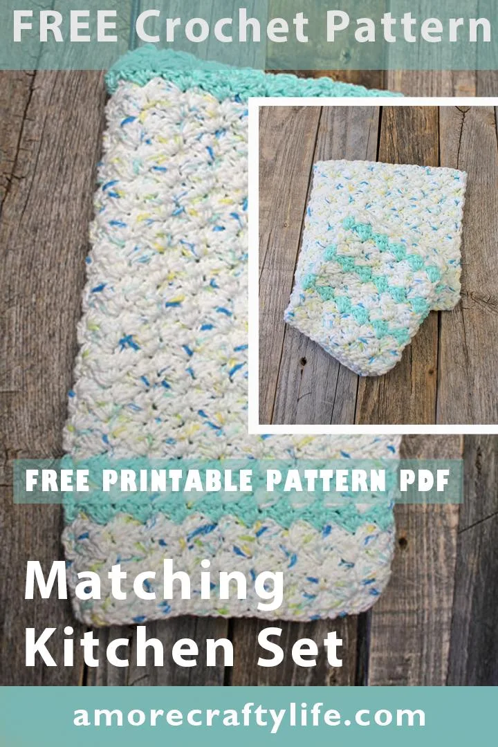 springtide matching kitchen set crochet patterns towel dishcloth potholder