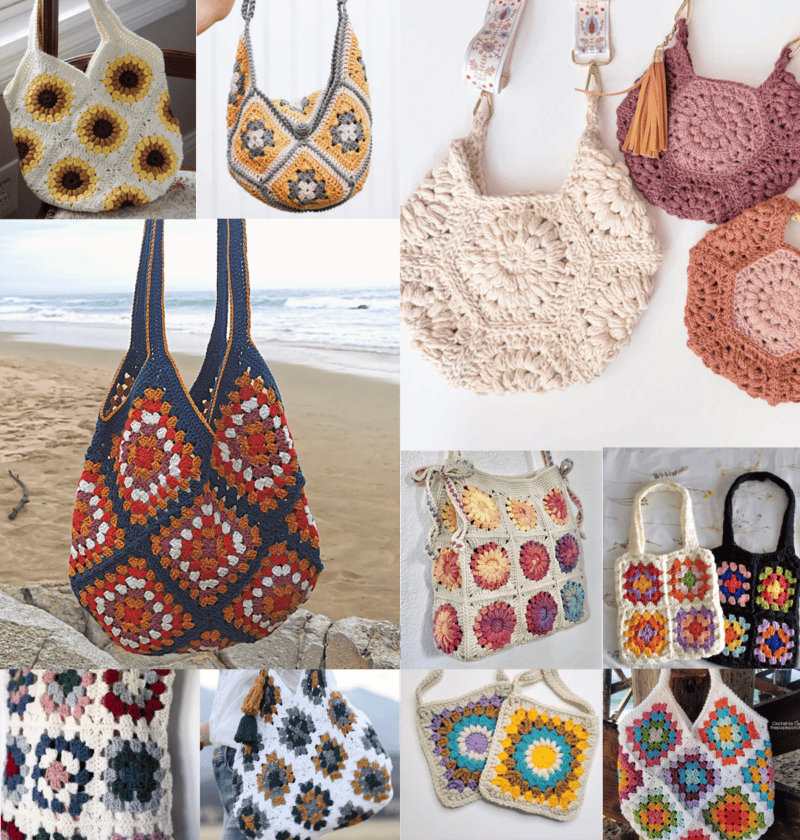 granny square bag crochet patterns free