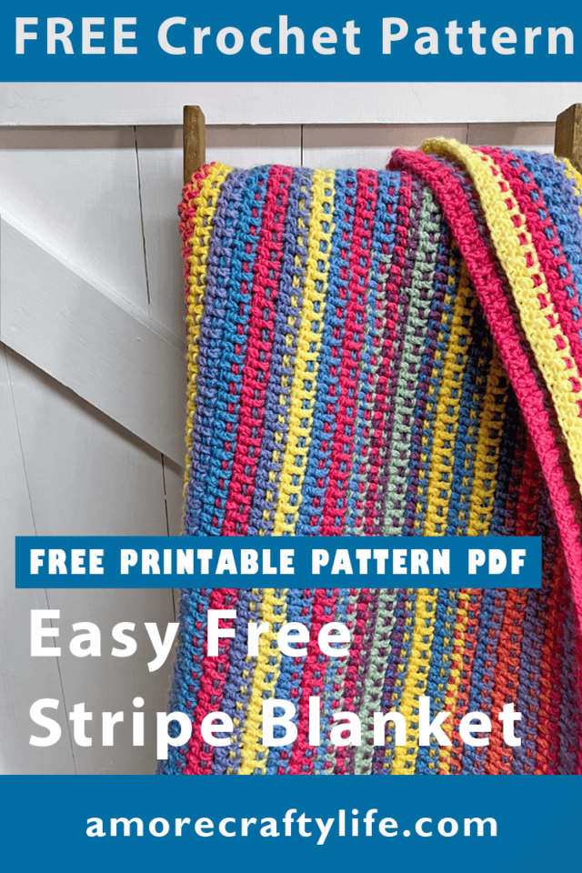 Bright Striped DK Weight Crochet Blanket Pattern - A More Crafty Life
