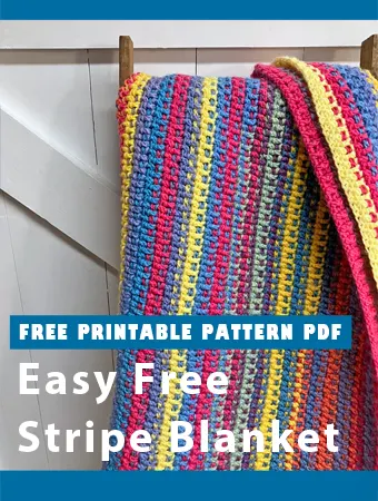 bright stripe rice stitch crochet blanket pattern