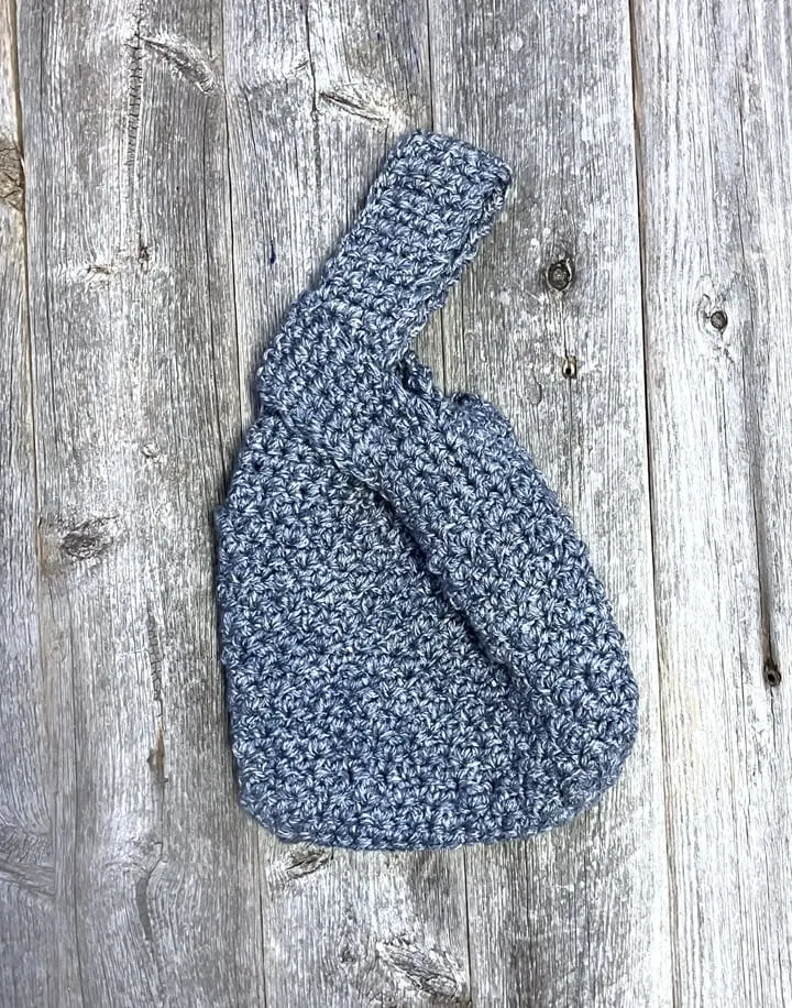 mini denim knot bag crochet pattern