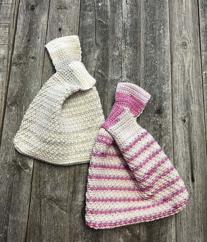 free easy cotton knot bag crochet pattern