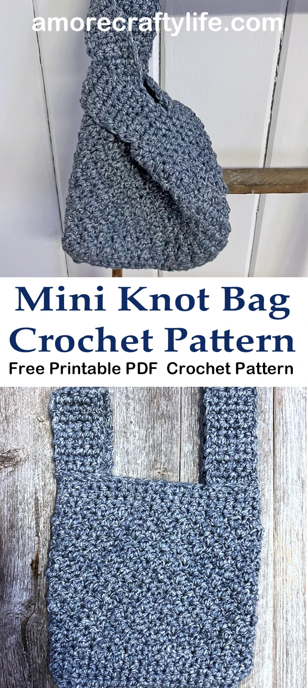 mini denim knot bag crochet pattern