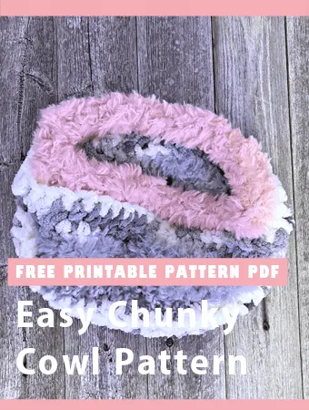 pink and silver faux fur chunky cowl crochet pattern
