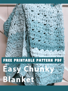 blue green chenille throw crochet blanket pattern