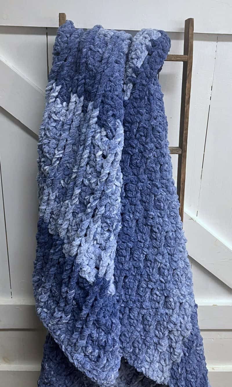 denim triple chunky blanket