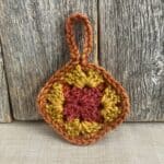 scrap granny square keychain