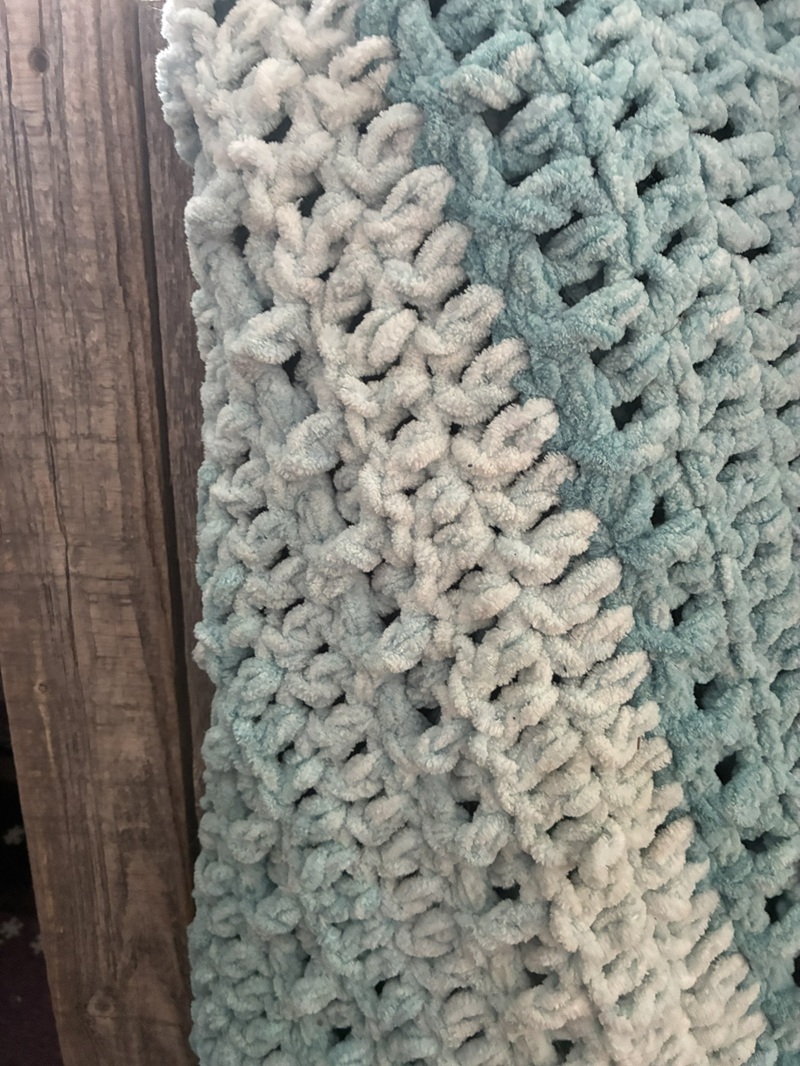 Sea Glass Crochet Throw Blanket