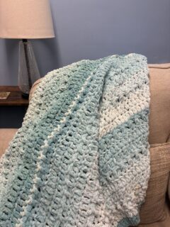Sea Glass Crochet Throw Blanket