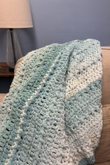 Sea Glass Crochet Throw Blanket
