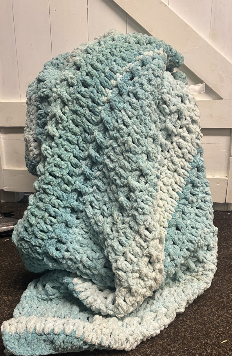 Sea Glass Crochet Throw Blanket