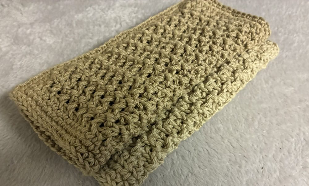 crocheted even loop stitch dishcloth