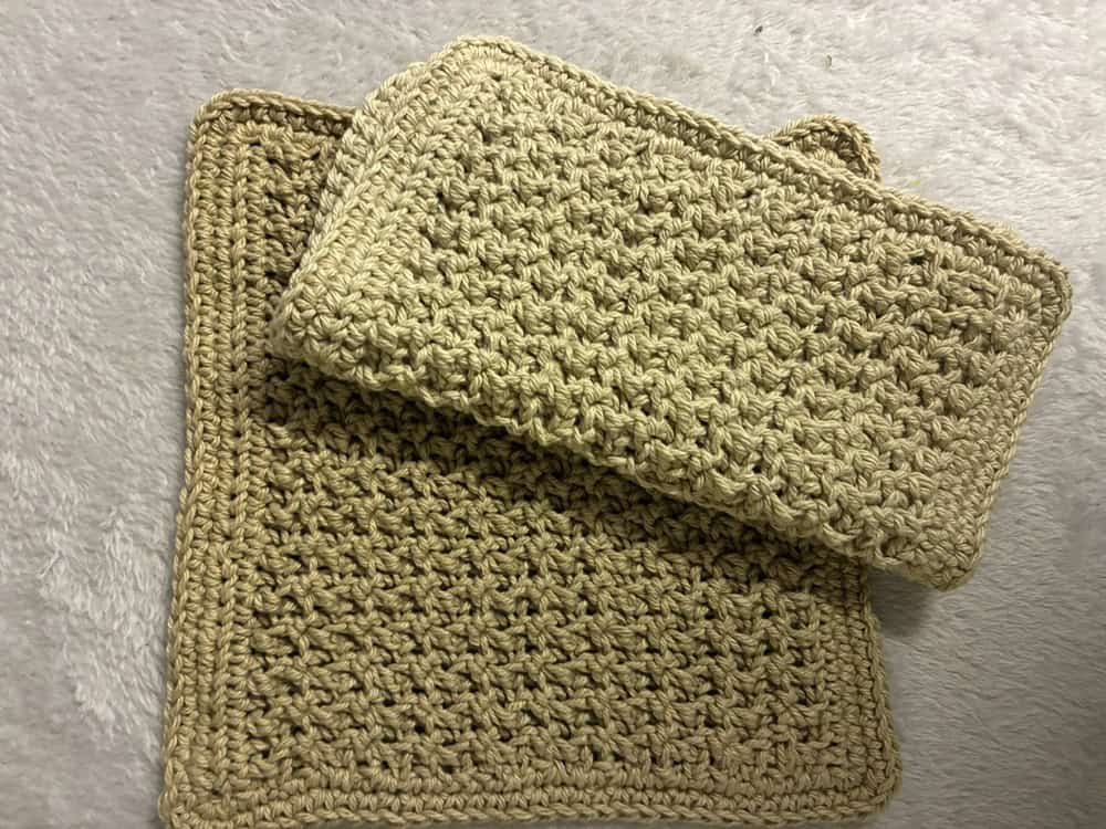 crocheted even loop stitch dishcloth