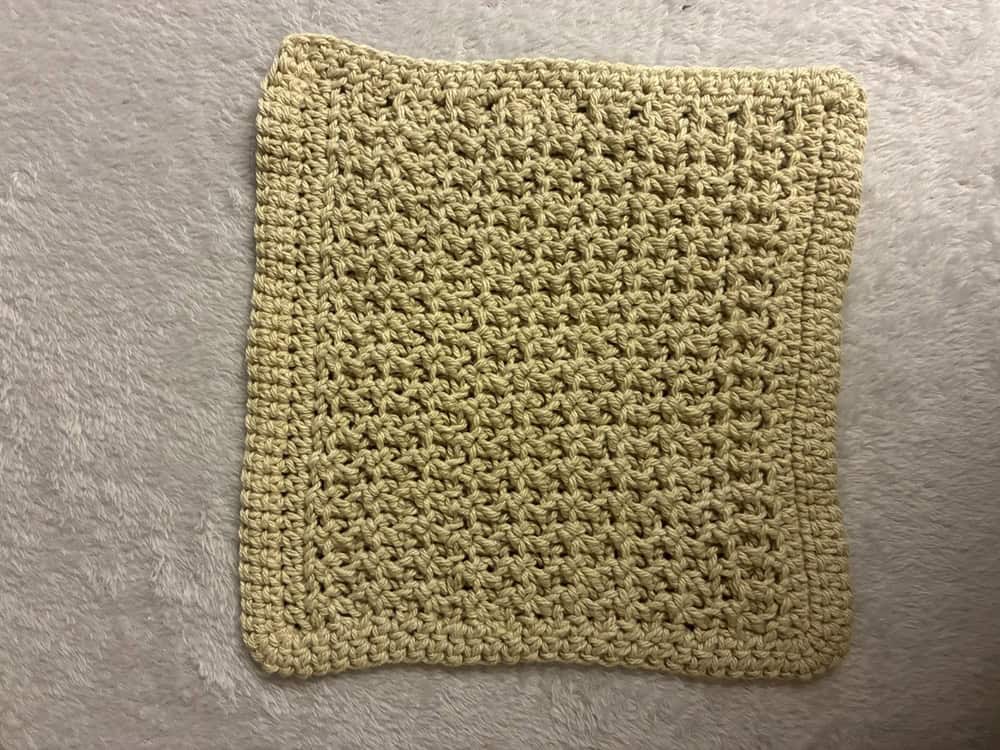 crocheted even loop stitch dishcloth